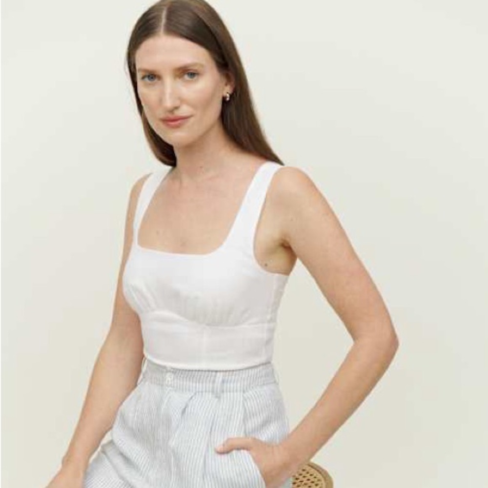 reformation ginnie linen top